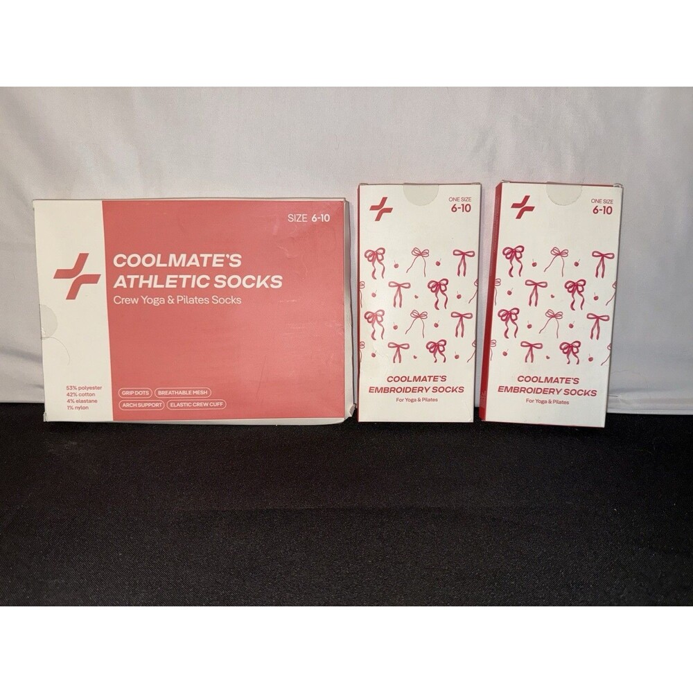 COOLMATE Women’s Yoga Pilates Grip Socks Lot 3 Boxes Size 6-10 New